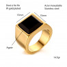 BA0052 BOBIJOO Jewelry Anillo Cabujón el anillo de sellar de Oro
