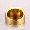 BA0052 BOBIJOO Jewelry Ring Cabochon Siegelring Vergoldet, Gold