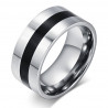 BA0044 BOBIJOO Jewelry Ring Alliance Edelstahl-Kante Schwarz