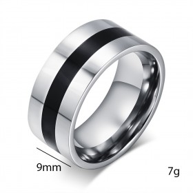 BA0044 BOBIJOO Jewelry Ring Alliance Edelstahl-Kante Schwarz