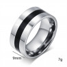 BA0044 BOBIJOO Jewelry Ring Alliance Stainless Steel Black Frame