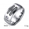 BA0045 BOBIJOO Jewelry Ring-Alliance-Edelstahl-Zirkonium-Kabel