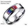 BA0046 BOBIJOO Jewelry Ring Alliance Gay Lesbian rainbow Stainless Steel Rainbow