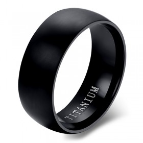 BA0054 BOBIJOO Jewelry Ring Alliance Titanium Schwarz Matt Poliert