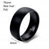 Bague Alliance Titanium Noir Mate Poli bobijoo