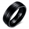 BA0055 BOBIJOO Jewelry Ring Alliance Titanium Edlen Matt-Schwarz und Glänzend