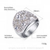BAF0010 BOBIJOO Jewelry Stainless Steel Crystal Ring 3 Colors at Choice
