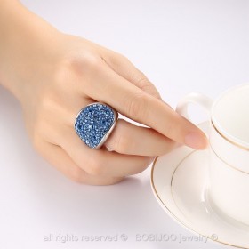 BAF0010 BOBIJOO Jewelry Acero inoxidable Crystal Ring 3 colores en la elección