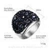 Bague Cristal Acier Inoxydable 3 Couleurs au Choix bobijoo