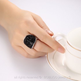 BAF0010 BOBIJOO Jewelry Anello in cristallo in acciaio inox 3 colori a scelta