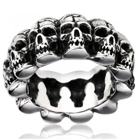 BA0056 BOBIJOO Jewelry Anello del cranio Testa in Acciaio Inox Biker Punk Gotico