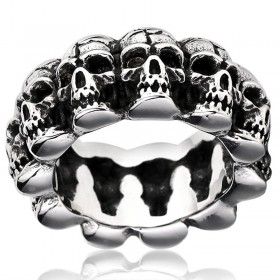 BA0056 BOBIJOO Jewelry Ring Ring skull Head Stainless Steel Biker Punk Gothic