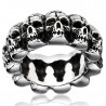 BA0056 BOBIJOO Jewelry Anillo Anillo del cráneo de la Cabeza de Acero Inoxidable Biker Punk Gótico