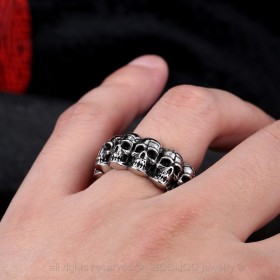 BA0056 BOBIJOO Jewelry Ring Ring skull Head Stainless Steel Biker Punk Gothic