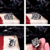 BA0057 BOBIJOO Jewelry Ring Signet Masonic Frank Mason Bracket Compass Sun Stainless Steel