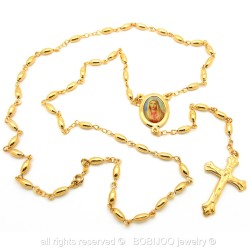 CP0025 BOBIJOO Jewelry Rosary, Gold Yellow Mary