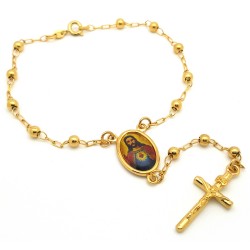 Chapelet Bracelet Doré à l'Or Fin Jesus bobijoo