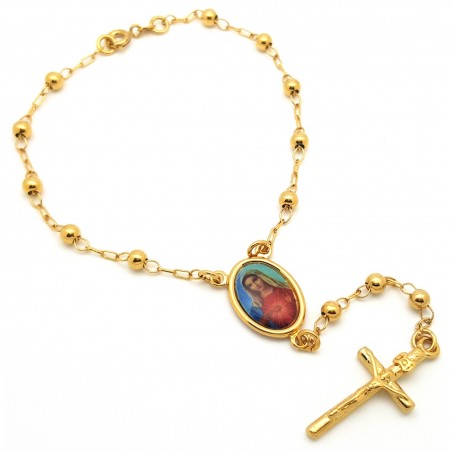 Chapelet Bracelet Doré à l'Or Fin Marie bobijoo