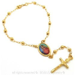 CP0024 BOBIJOO Jewelry Rosenkranz-Armband, Vergoldet, Gold Marie