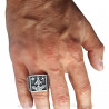 BA0059 BOBIJOO Jewelry Ring Signet ring Aude Vide Tace, skull Masonic Frank Mason