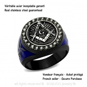 BA0060 BOBIJOO Jewelry Ring Siegelring Masonic Freimaurer Caducee ärztekammer