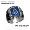 Bague Chevalière Masonic Franc Maçon Email Bleu Noir Acier Inoxydable bobijoo