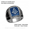 BA0062 BOBIJOO Jewelry Ring Siegelring Masonic Freimaurer Email Blau Schwarz Edelstahl