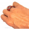 BA0064 BOBIJOO Jewelry Ring Siegelring Masonic Freimaurer-Mail-Bordeaux-Rot, Edelstahl