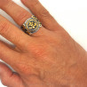 BA0066 BOBIJOO Jewelry Ring Siegelring Fleur de Lys Gold, Schwarz und Edelstahl