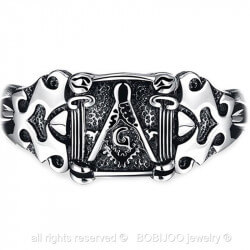GO0003 BOBIJOO Jewelry Curb Chain Bracelet Masonic Frank Mason