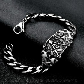 GO0003 BOBIJOO Jewelry Curb Catena Bracciale Massonica Frank Mason