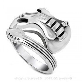 Anillo de guitarra de acero inoxidable bobijoo