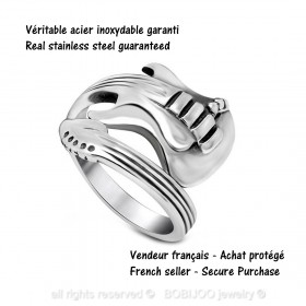 Anillo de guitarra de acero inoxidable bobijoo