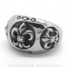BA0076 BOBIJOO Jewelry Ring Signet ring Fleur-de-Lys Stainless Steel