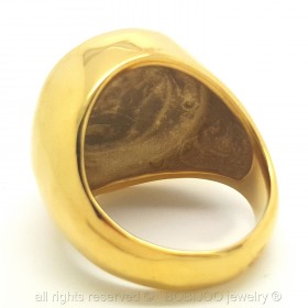 BA0077 BOBIJOO Jewelry Ring Signet Ring Illuminati Eye Golden
