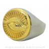 BA0079 BOBIJOO Jewelry Anillo sortija de Sello de los Illuminati Ojo de Plata y oro