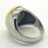 BA0079 BOBIJOO Jewelry Ring Signet ring Illuminati Eye Silver and gold