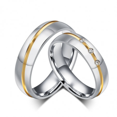 AL0002 BOBIJOO Jewelry Alliance Steel Silver-tone Rhinestone Wire Boré in Gold Mixed