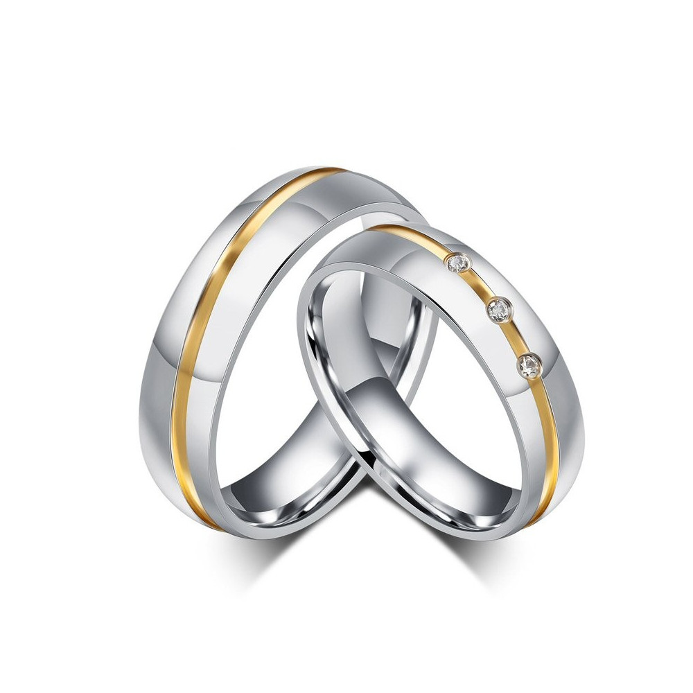 AL0002 BOBIJOO Jewelry Alliance Steel Silver-tone Rhinestone Wire Boré in Gold Mixed
