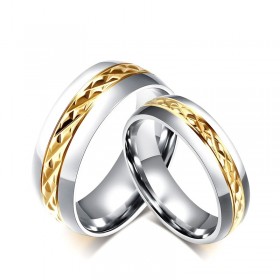AL0003 BOBIJOO Jewelry Allianz-Stahl-Silber-Vergoldet mit echtgold Facetten