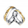 AL0003 BOBIJOO Jewelry Allianz-Stahl-Silber-Vergoldet mit echtgold Facetten