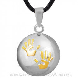 GR0010 BOBIJOO Jewelry Necklace Pendant Bola Musical Pregnancy Hands baby Gold Plated