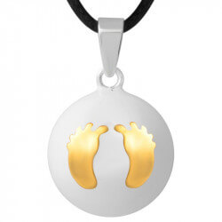 GR0011 BOBIJOO Jewelry Halskette Anhänger Bola Musical Schwangerschaft baby Füße Vergoldet