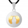 GR0011 BOBIJOO Jewelry Collana Ciondolo Bola Musicale Gravidanza i Piedi del bambino in Oro Placcato