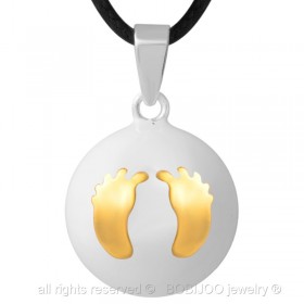 GR0011 BOBIJOO Jewelry Halskette Anhänger Bola Musical Schwangerschaft baby Füße Vergoldet