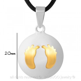 Collier Pendentif Bola Musical Grossesse Pieds bébé Plaqué Or bobijoo