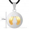 GR0011 BOBIJOO Jewelry Collana Ciondolo Bola Musicale Gravidanza i Piedi del bambino in Oro Placcato