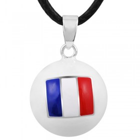 GR0015 BOBIJOO Jewelry Necklace Pendant Bola Musical Pregnancy Flag Blue White Red