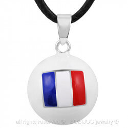 GR0015 BOBIJOO Jewelry Halskette Anhänger Bola Musical Schwangerschaft Flagge Blau Weiß Rot