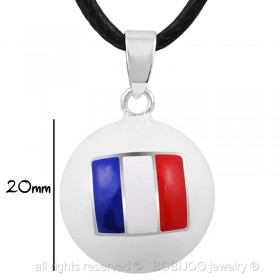 Collier Pendentif Bola Musical Grossesse Drapeau Bleu Blanc Rouge bobijoo